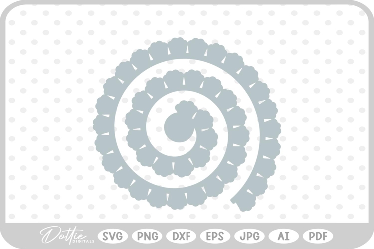 Rolled Flower Template SVG PNG DXF
