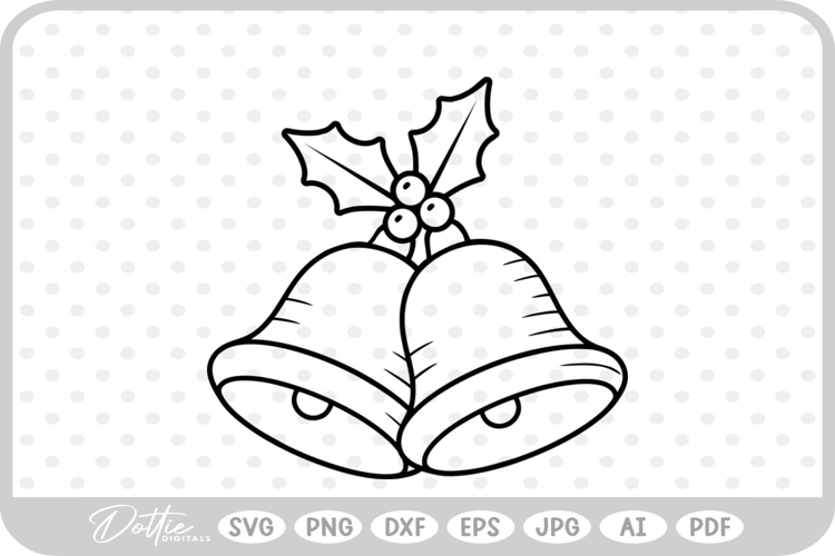 Bells Christmas Wedding Bell Sleigh SVG PNG DXF