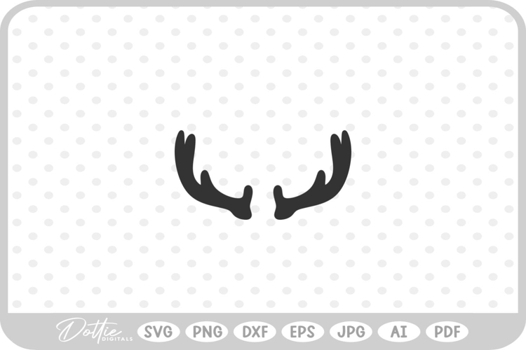 Antlers Deer Stag Hunting Christmas Reindeer SVG PNG DXF