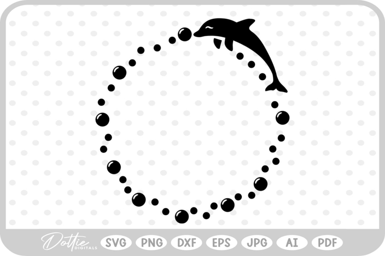 Dolphin Frame SVG PNG DXF