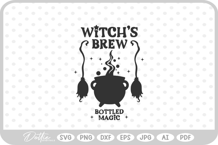 Witchs Brew Potion Bottle Label Halloween Witch SVG