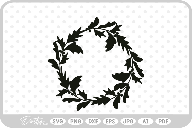 Botanical Wreath Frame Border SVG PNG DXF