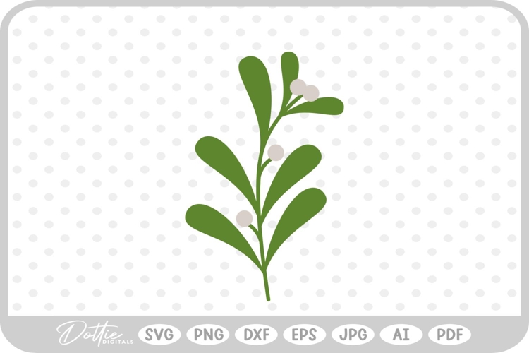 Mistletoe Christmas Plant SVG PNG DXF