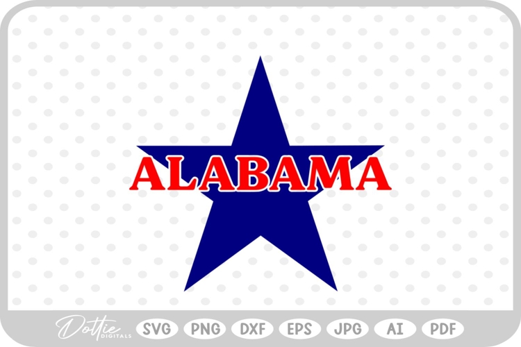 Alabama Star USA State America SVG PNG DXF