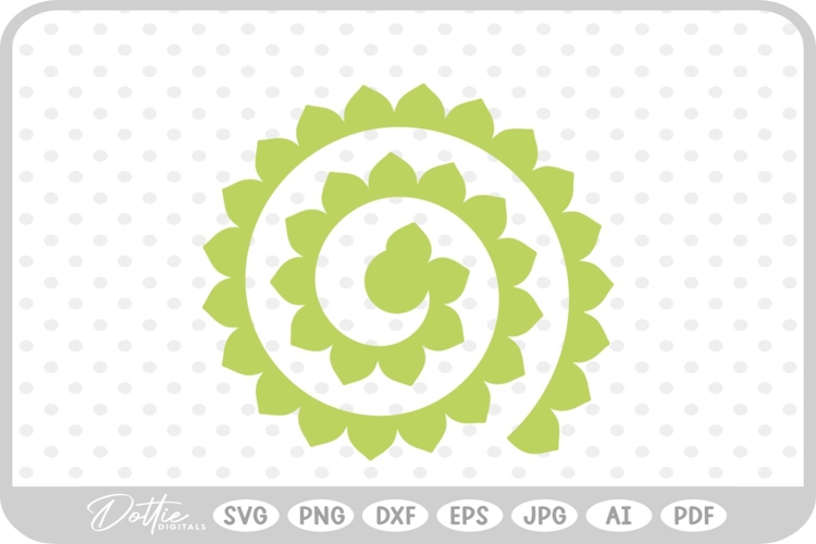Rolled Paper Flower Template SVG PNG DXF