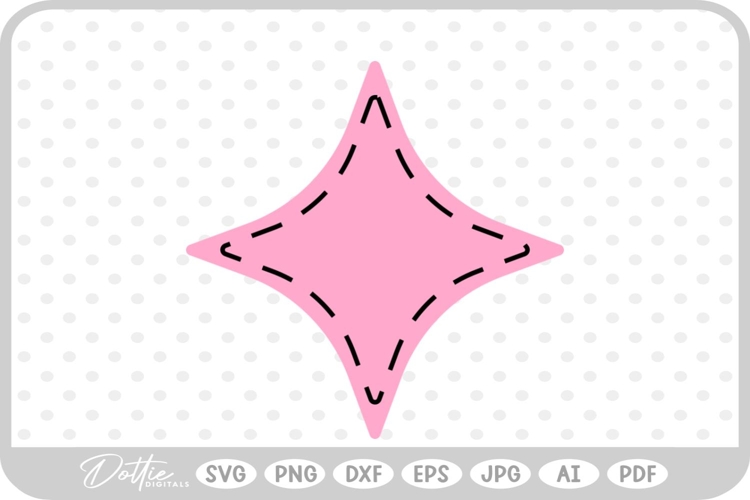 Stitched Sparkle SVG PNG DXF
