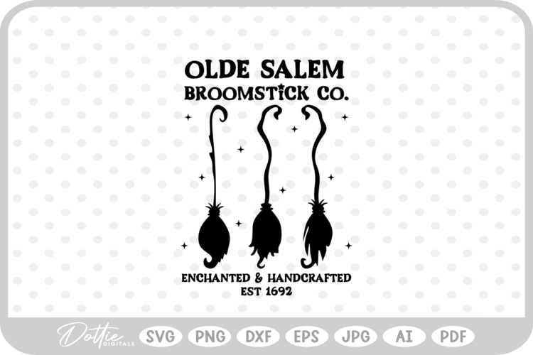 Salem Broomstick Company Witch Halloween SVG PNG DXF