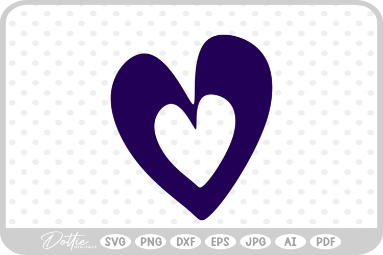 Heart Doodle Sketch Style Hand Drawn SVG PNG DXF