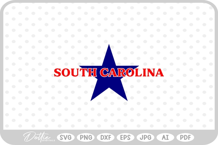 South Carolina Star USA State America SVG PNG DXF