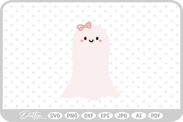 Girly Ghost Cute Halloween SVG PNG DXF