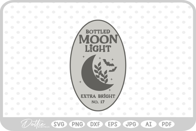 Moon Light Potion Bottle Label Halloween Witch SVG