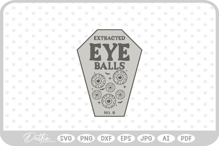 Extracted Eye Balls Potion Bottle Label Halloween Witch SVG