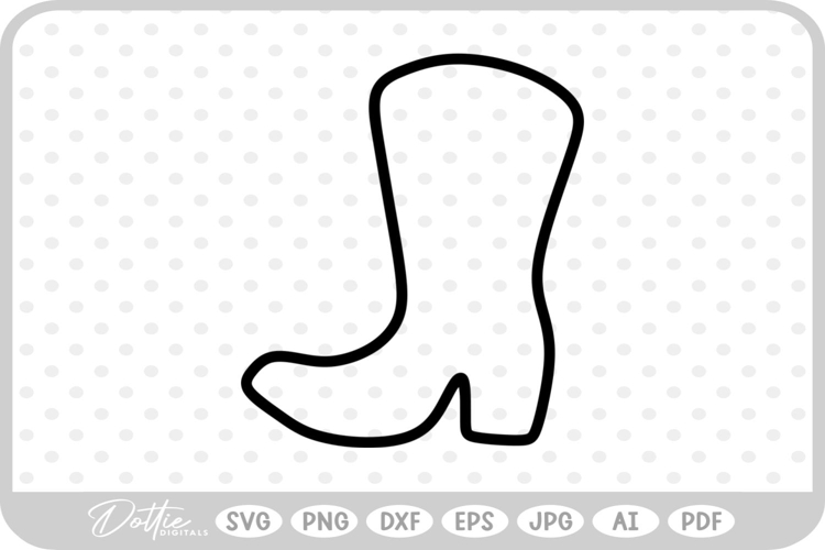Cowboy Boot Outline SVG PNG DXF
