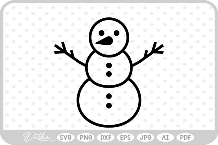 Happy Snowman Christmas Winter Snow SVG PNG DXF