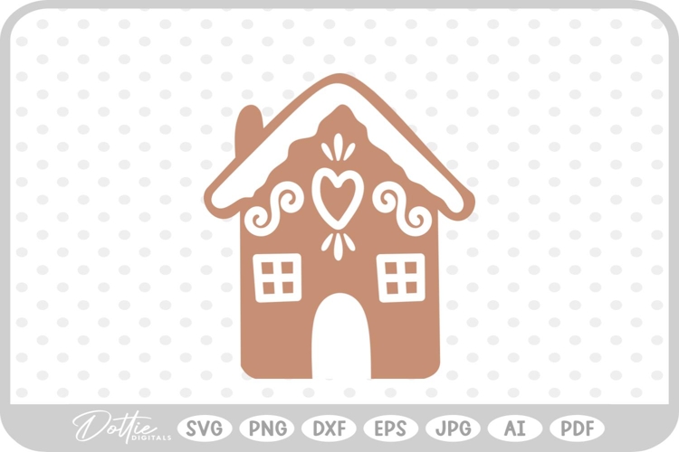 Gingerbread House Christmas Winter Festive SVG PNG DXF
