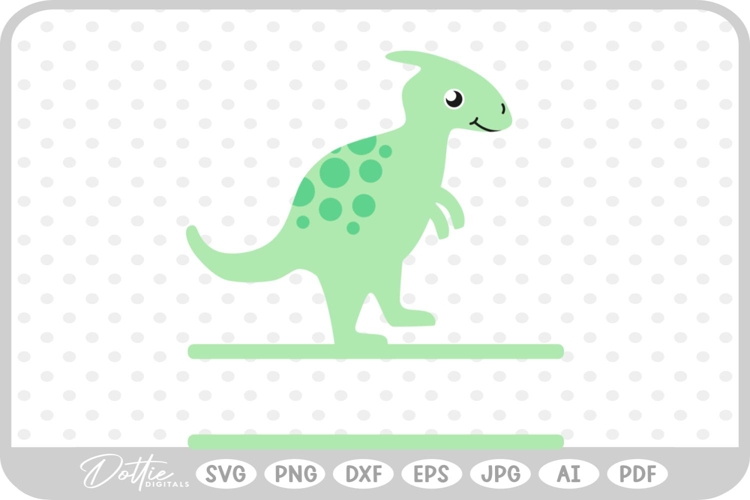 Cute Dinosaur Name Tag Dino SVG PNG DXF