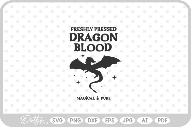 Dragon Blood Potion Bottle Label Halloween Witch SVG