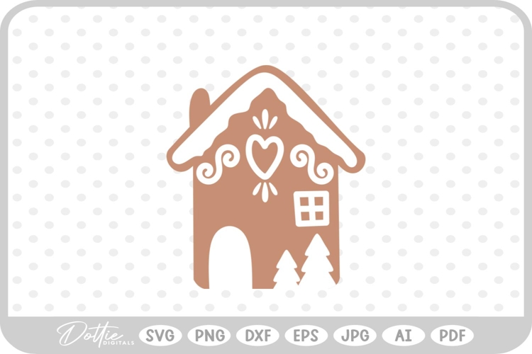 Gingerbread House Christmas Winter Festive SVG PNG DXF