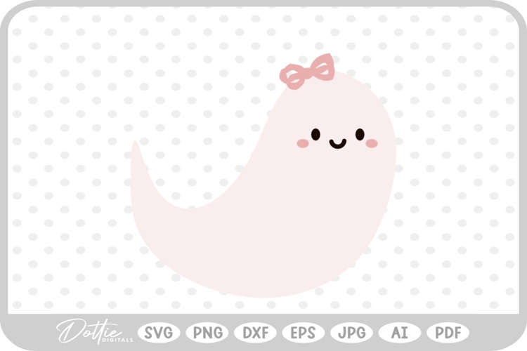 Girly Ghost Cute Halloween SVG PNG DXF
