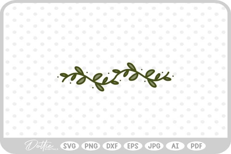 Botanical Hand Drawn Vine Doodle Nature SVG PNG DXF