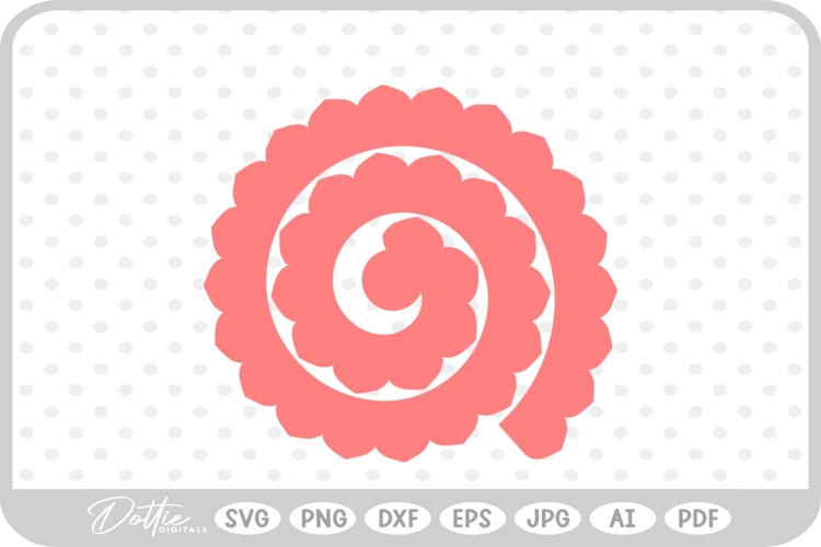 Rolled Paper Flower Template SVG PNG DXF