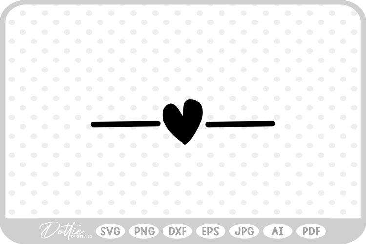 Heart Line SVG PNG DXF