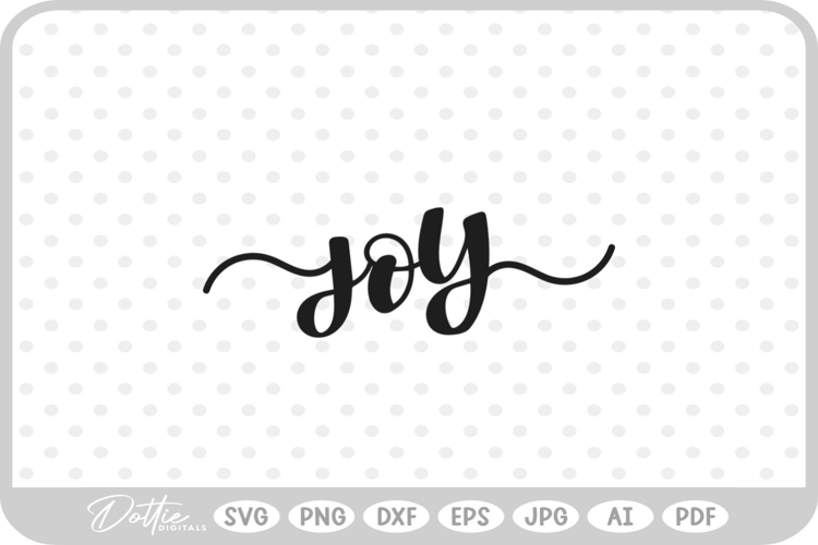 Joy Script Text Words Christmas SVG PNG DXF