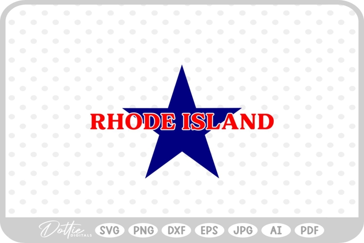 Rhode Island Star USA State America SVG PNG DXF