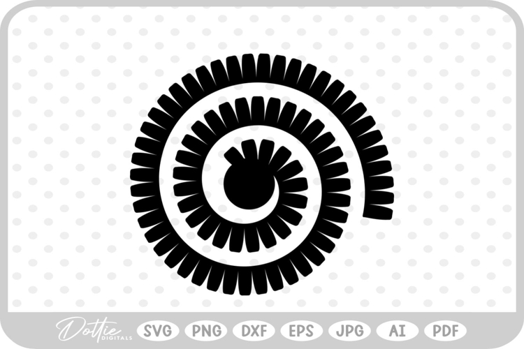 Rolled Paper Flower Template SVG PNG DXF