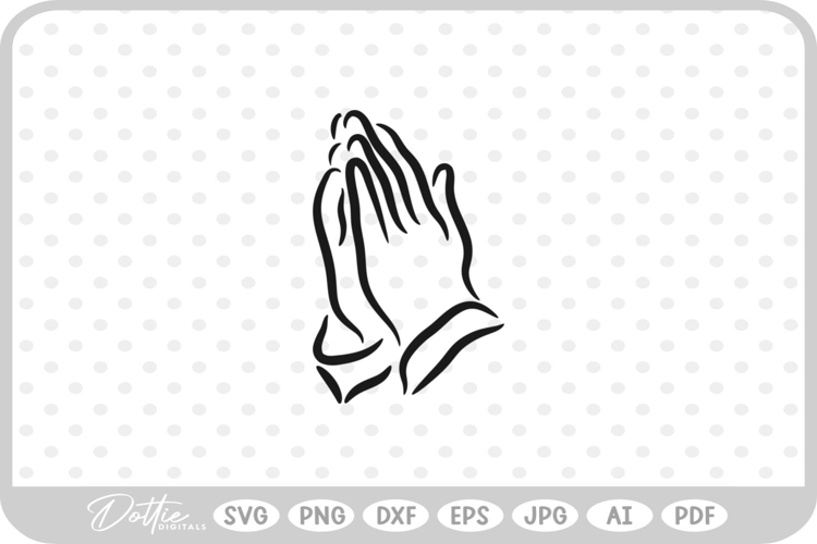 Praying Hands Vector Image 3