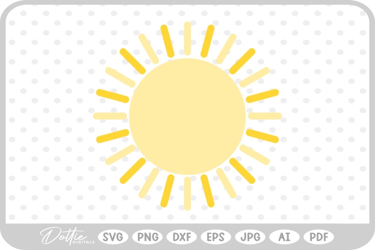 Sunshine Cute Summer Sun Yellow Nature Shine SVG PNG DXF