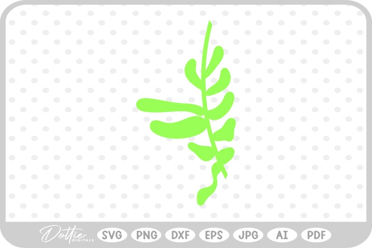 Stem With Leaves SVG PNG DXF
