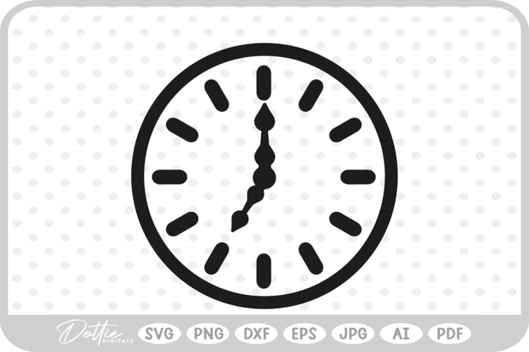 Clock SVG PNG DXF
