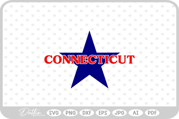 Connecticut Star USA State America SVG PNG DXF