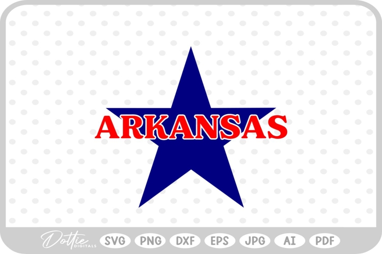 Arkansas Star USA State America SVG PNG DXF