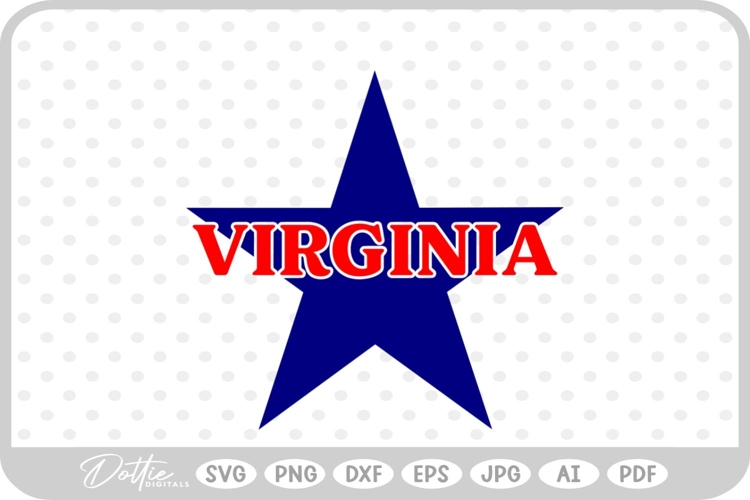 Virginia Star USA State America SVG PNG DXF