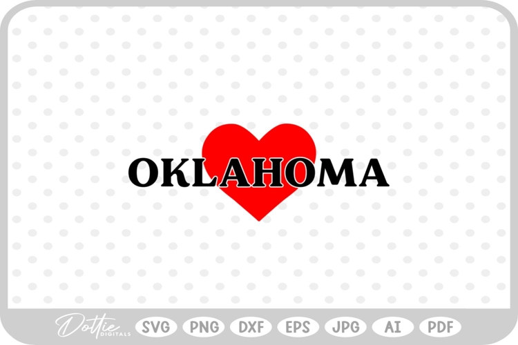 Oklahoma Heart USA State America SVG PNG DXF