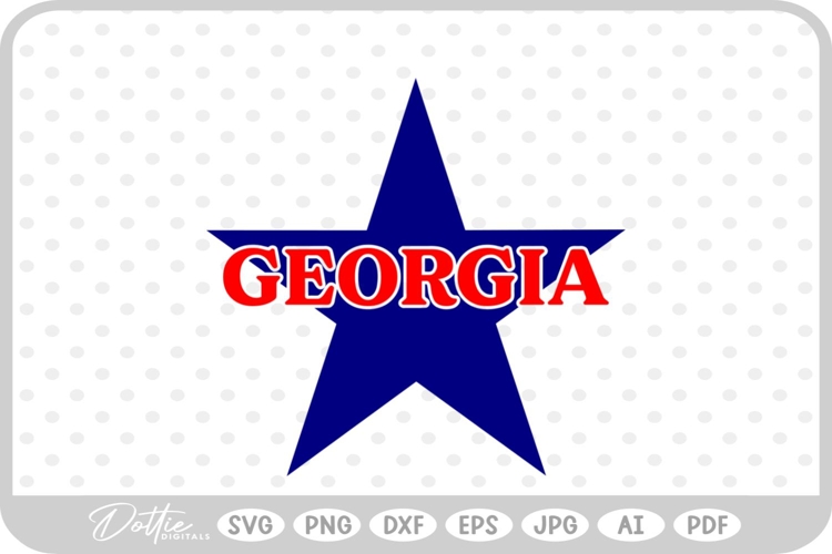 Georgia Star USA State America SVG PNG DXF