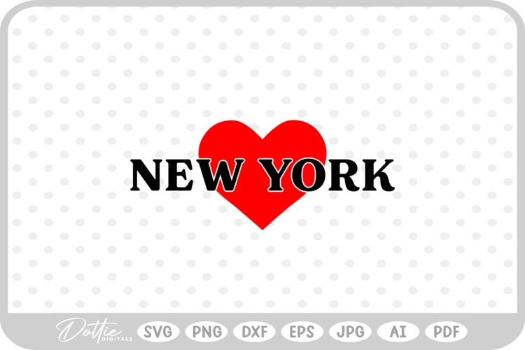New York Heart USA State America SVG PNG DXF