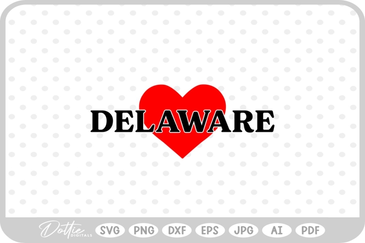 Delaware Heart USA State America SVG PNG DXF