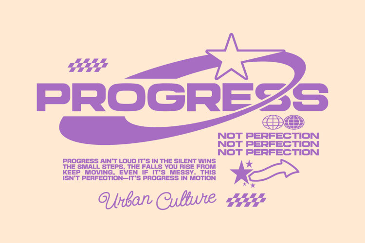 Progress Mental Health Typography T-shirt Design example image 1