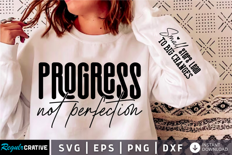 Progress Not Perfection SVG Design example image 1