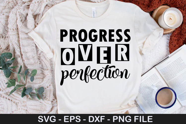 Progress over perfection - Motivational SVG Design