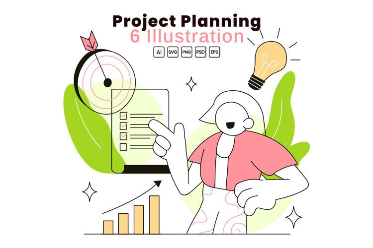 6 Project Planning Vector Illustration example image 1