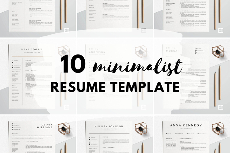 Professional Minimalist Resume Template Word Bundle