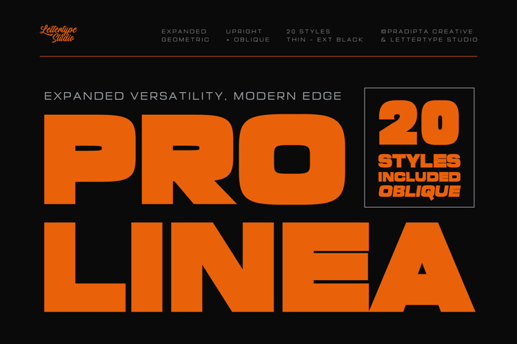 Prolinea Expanded Geometric Sans Serif Family example image 1