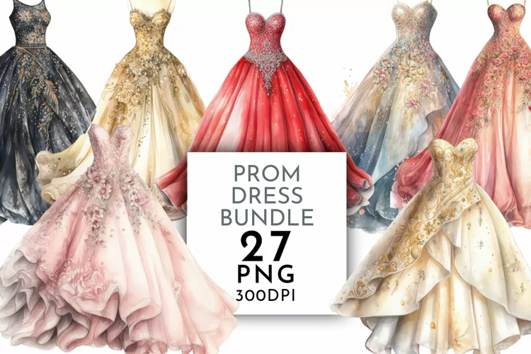Prom Dress | Watercolour Clipart PNG