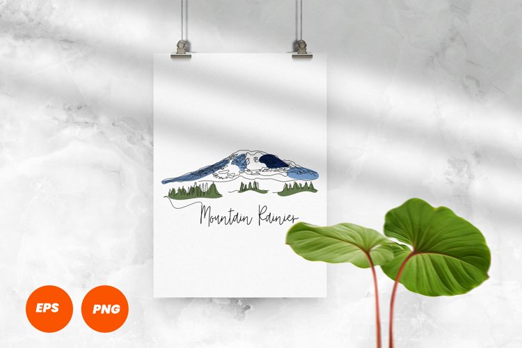 Mountain Rainier One Line Art