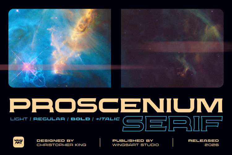 Proscenium Serif - A Widescreen Title Font Designed for Cine example image 1