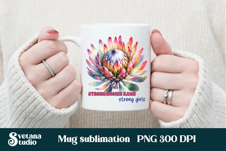 Protea flower mug wrap | Motivational quotes mug